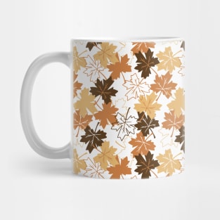 Golden and Brown Colors Autumn Leaves Pattern Mug